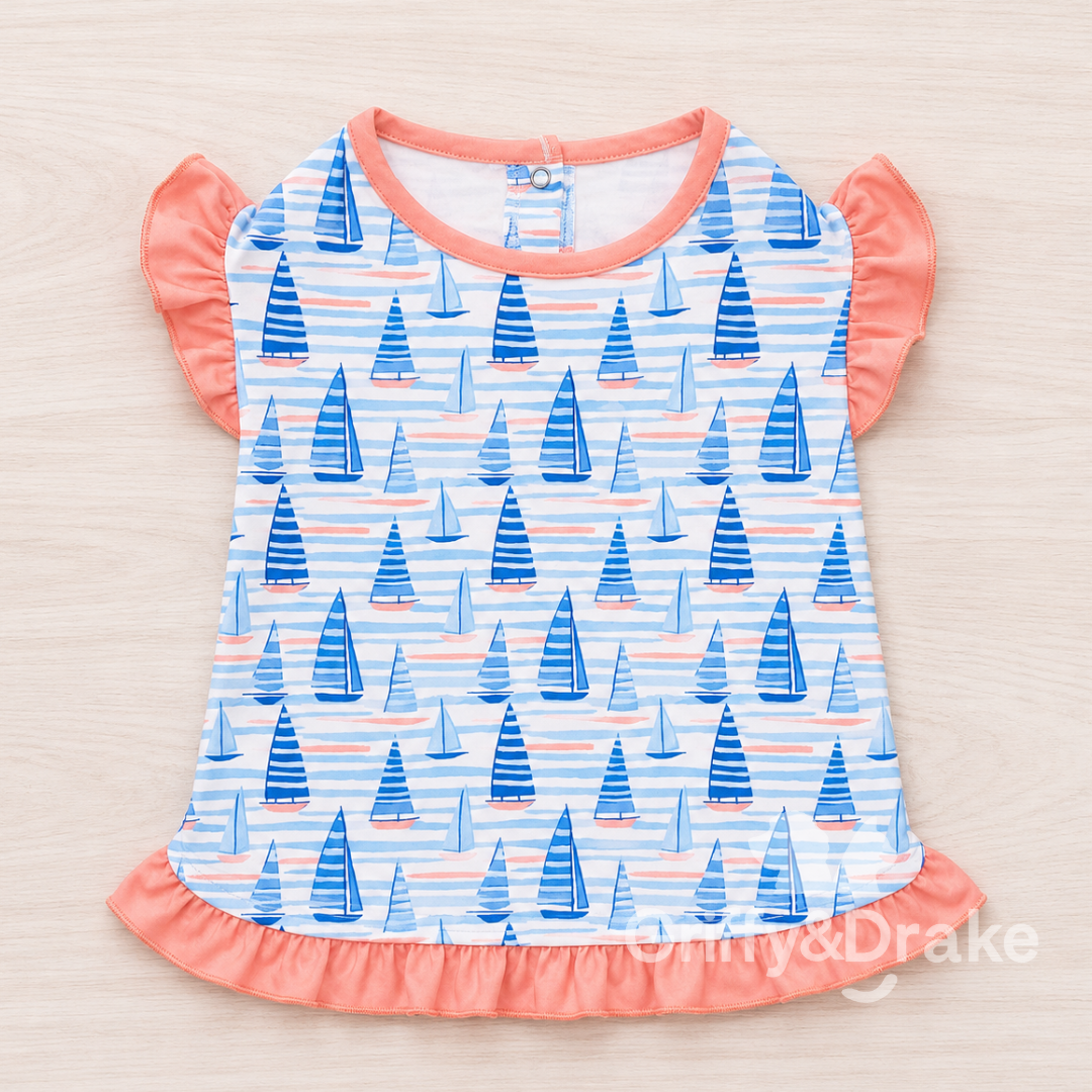 Sail Away Ruffled Dress